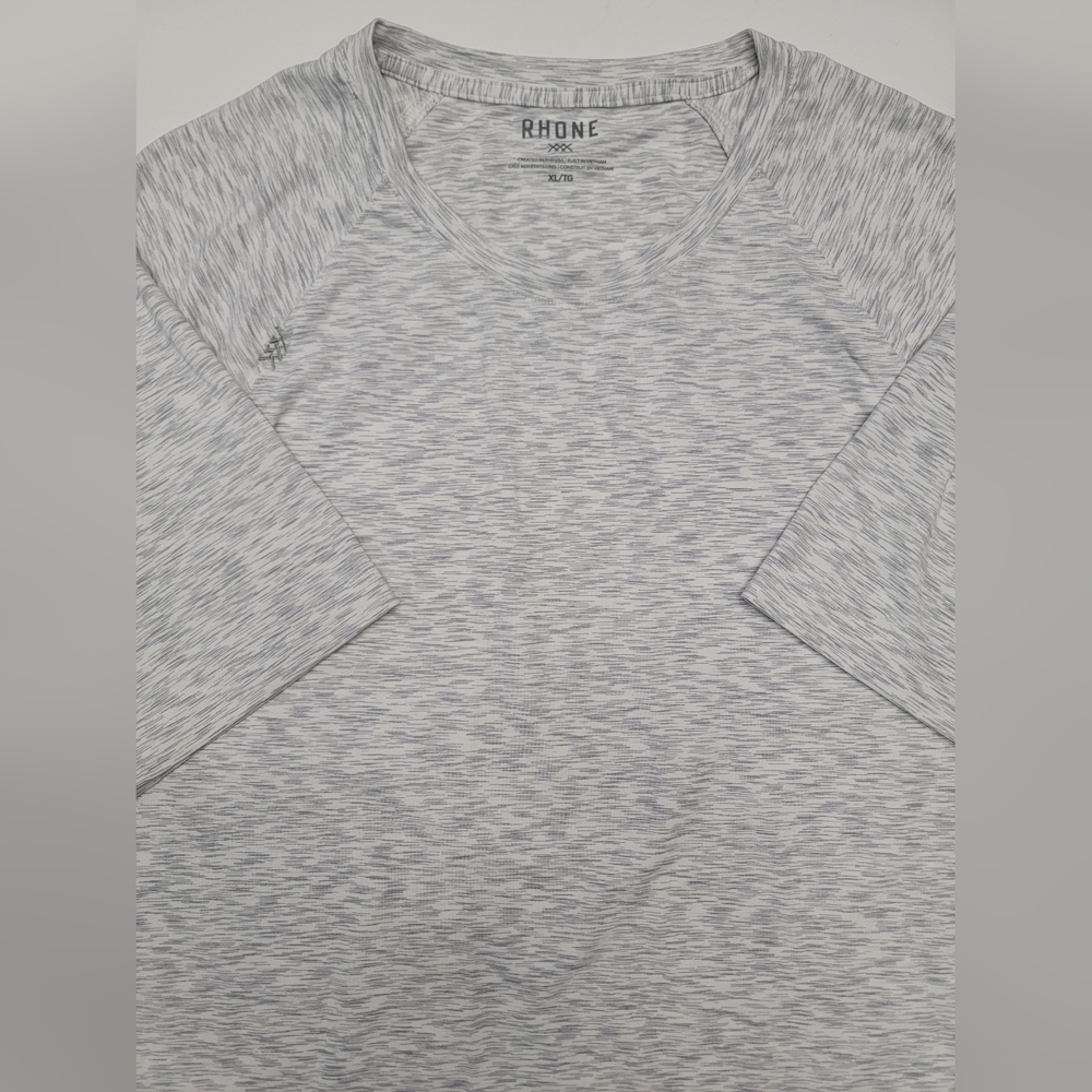 RHONE Reign Tee Men XL Gray Space Dye Performance Stretch Tee Workout Gym 100402